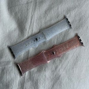 NEW Sparkly Apple Watch Bands 38mm/40mm - Silver & Papaya Pink